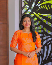 Load image into Gallery viewer, Bright Orange Cotton Kurti