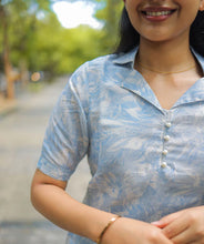 Load image into Gallery viewer, Pastel Blue Shimmer Kurti - Casual Elegance