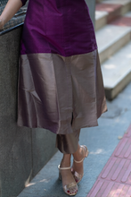 Load image into Gallery viewer, Premium Purple and Grey Cotton Kurti Set(Kurti with Pent)