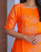 Load image into Gallery viewer, Bright Orange Cotton Kurti
