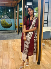 Load image into Gallery viewer, Maroon Cotton Kurti Set with Printed Dupatta
