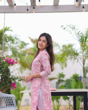 Load image into Gallery viewer, Pink Rose Cotton Kurti
