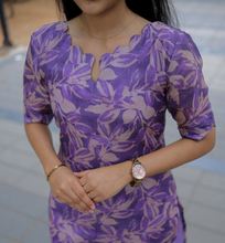 Load image into Gallery viewer, Elegance Lavender Scallop Cotton Kurti

