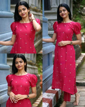Load image into Gallery viewer, Pink Blossom Cotton Kurti
