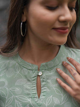 Load image into Gallery viewer, Mint Green Floral Comfort Kurti
