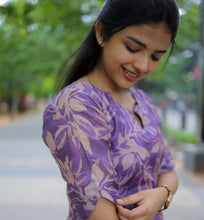 Load image into Gallery viewer, Elegance Lavender Scallop Cotton Kurti

