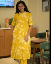 Load image into Gallery viewer, Mustard Sunshine Cotton Co-ord Set
