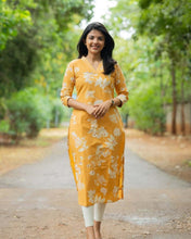Load image into Gallery viewer, Mustard Magic Cotton Kurti

