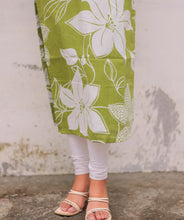 Load image into Gallery viewer, Elegant Leaf Green Cotton Kurti
